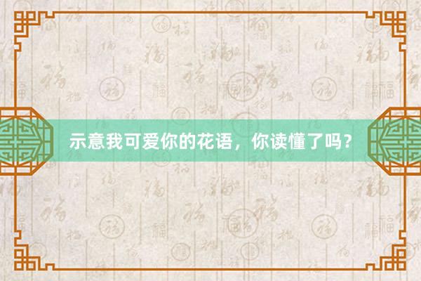示意我可爱你的花语，你读懂了吗？